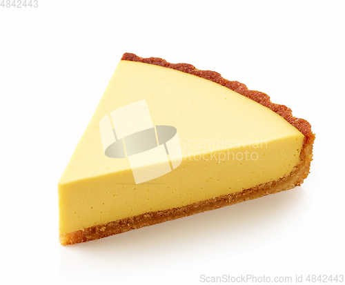 Image of slice of fresh vegan mango cake