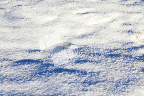 Image of bumps in the snow, winter