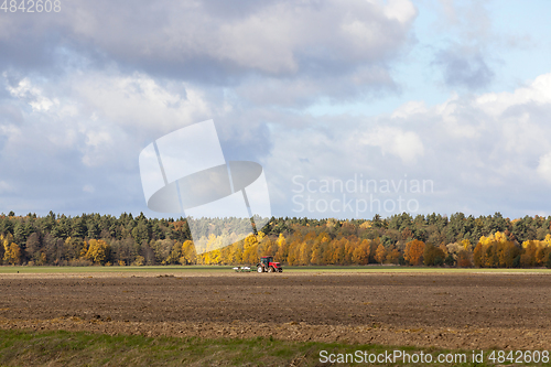 Image of tractor in a field