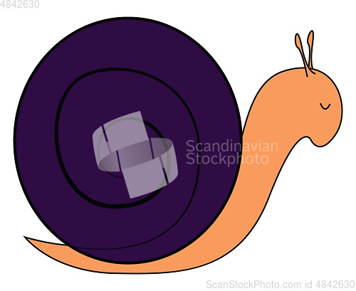 Image of Sleeping snail vector or color illustration