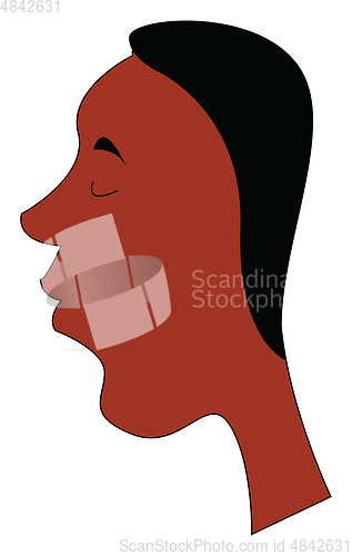 Image of Black man portrait with closed eyes illustration vector on white