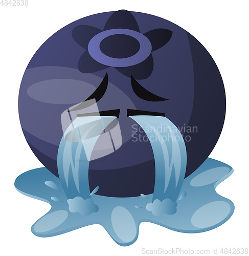 Image of Blueberry crying illustration vector on white background