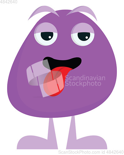 Image of A purple monster vector or color illustration