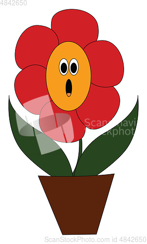 Image of A little red flower vector or color illustration