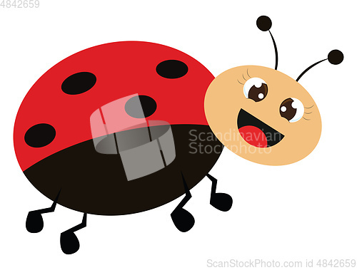 Image of Smiling ladybug vector or color illustration