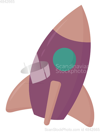 Image of A purple and pink rocket vector or color illustration