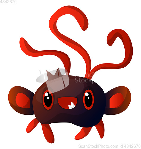 Image of Red monster with tentacles illustration vector on white backgrou