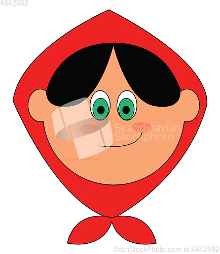 Image of A happy little girl vector or color illustration