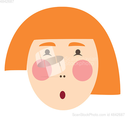 Image of Red head girl illustration vector on white background 