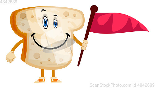 Image of Bread with flag illustration vector on white background