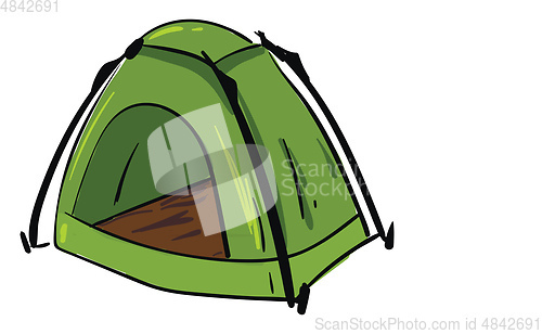 Image of Green camping tent vector illustration 