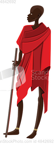 Image of Clipart of an African vector or color illustration