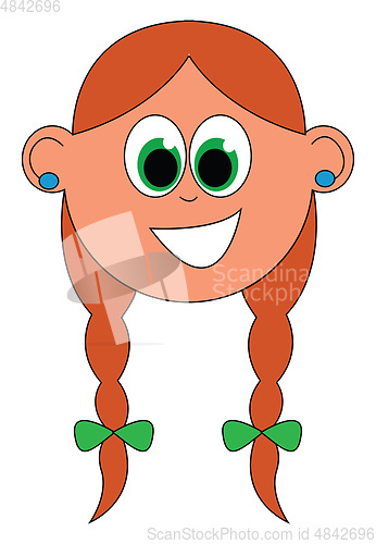 Image of A girl with deep green eyes vector or color illustration