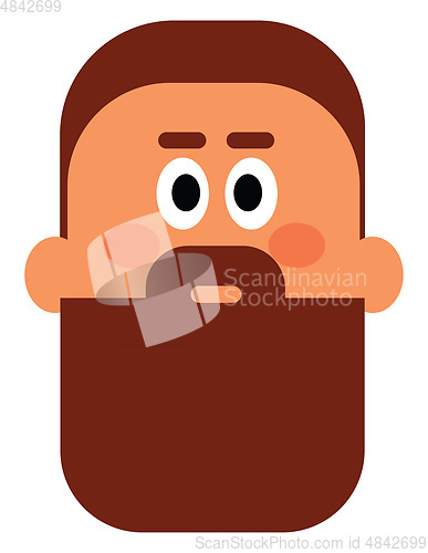 Image of A cartoon man with a stylish beard looks dismayed vector or colo