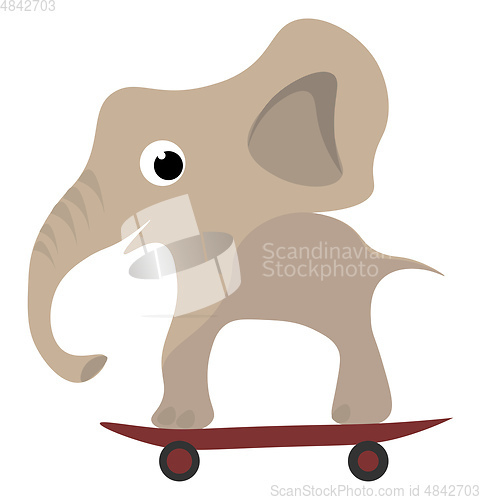 Image of Elephant on a skateboard vector or color illustration