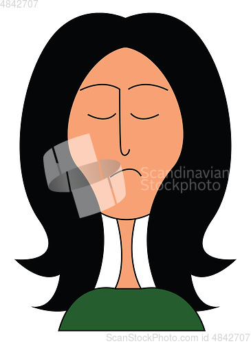 Image of Girl in green vector or color illustration