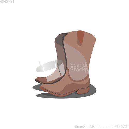 Image of Brown boots vector or color illustration