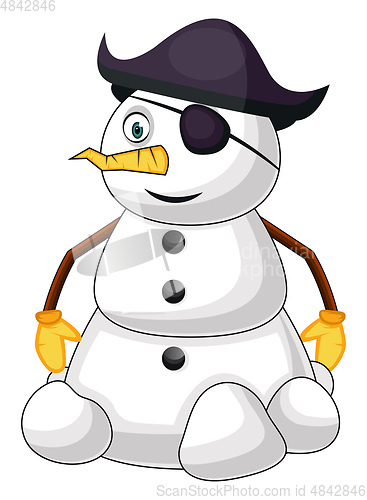 Image of Pirate snowman illustration vector on white background