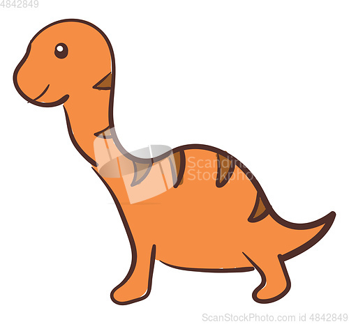 Image of Orange dinosaur vector or color illustration