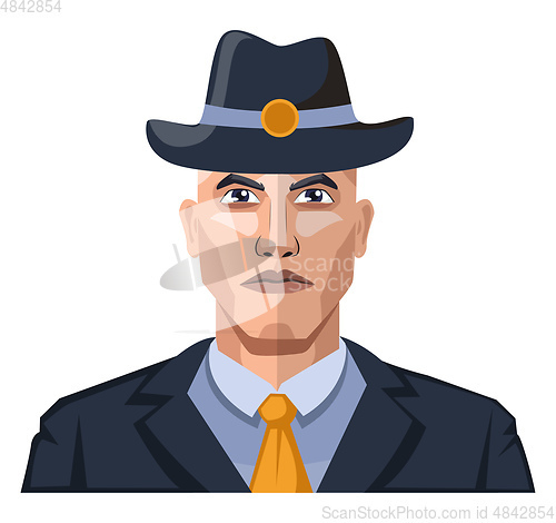 Image of Handsome guy wearing a hat and a tie illustration vector on whit