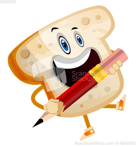 Image of Pencil Bread illustration vector on white background