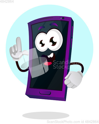 Image of Mobile emoji excited illustration vector on white background