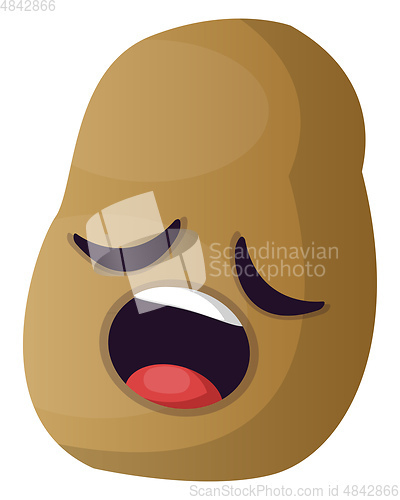 Image of Sleepy little potato illustration vector on white background