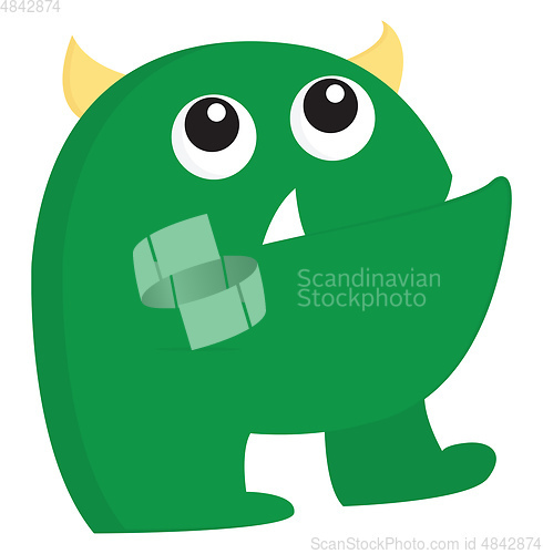 Image of A ugly green monster vector or color illustration