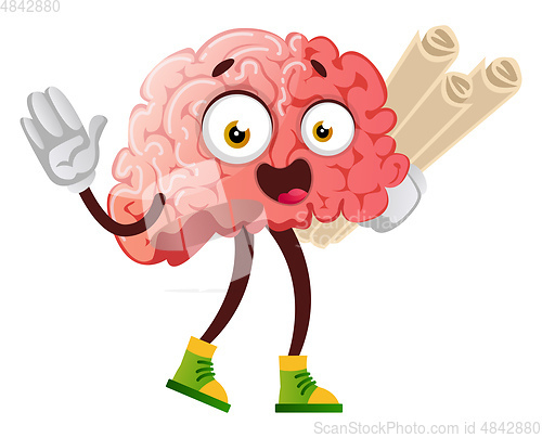 Image of Brain has some plans, illustration, vector on white background.