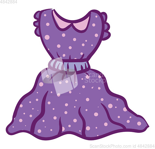 Image of A purple dress vector or color illustration
