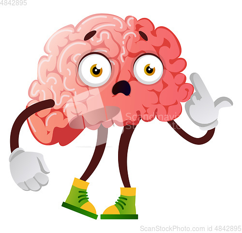 Image of Brain is looking unhappy, illustration, vector on white backgrou