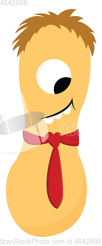 Image of Monster with red tie vector or color illustration