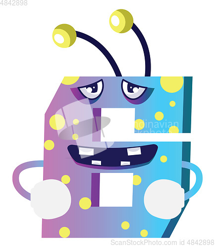 Image of Number six monster drunk illustration vector on white background