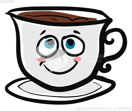 Image of Happy coffee cup vector or color illustration