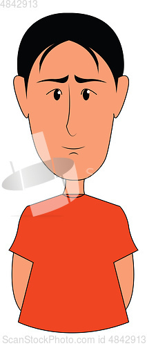Image of Black haired boy vector illustration 