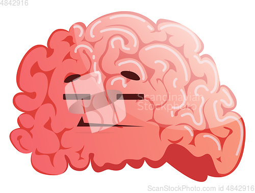 Image of Brain is resting, illustration, vector on white background.