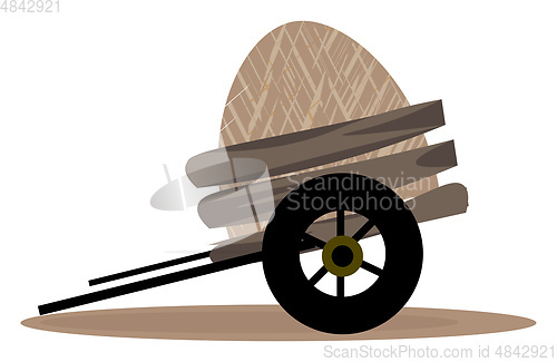 Image of Loaded cart vector or color illustration