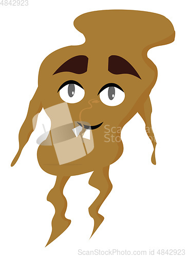 Image of Painting of a brown monster with thick black eyebrows vector or 