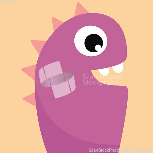 Image of A purple monster with pink horns vector or color illustration