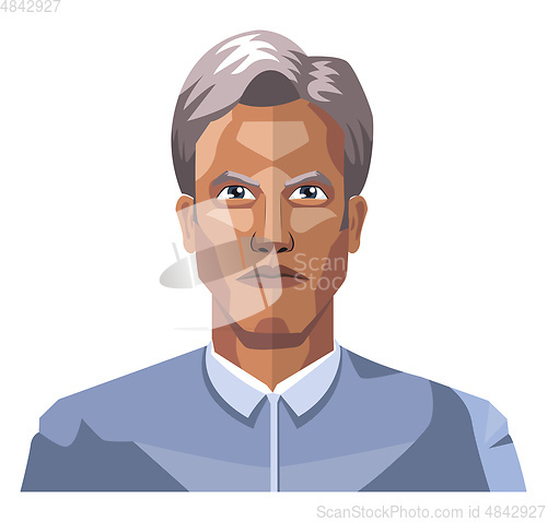 Image of Older man with grey hair illustration vector on white background