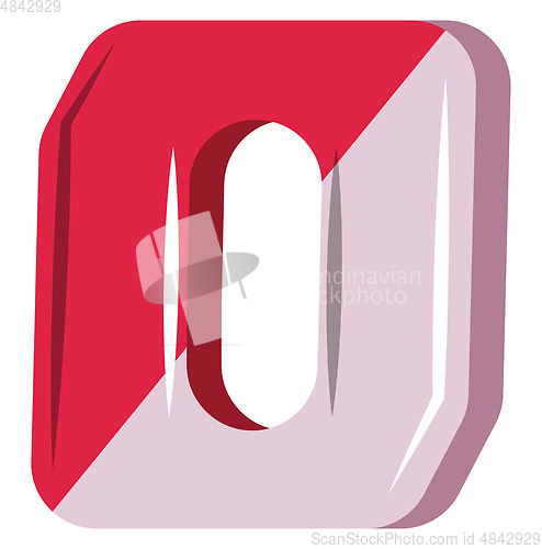 Image of Red and purple number zero illustration vector on white backgrou