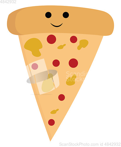 Image of A piece of pizza vector or color illustration