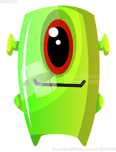 Image of One eyed green monster illustration vector on white background