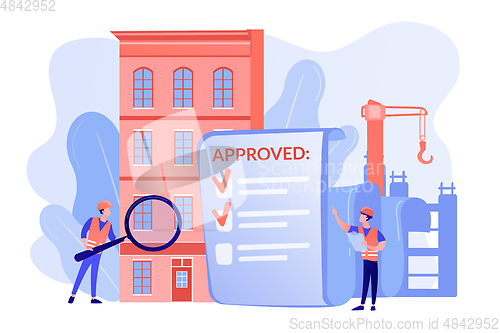 Image of Construction quality control abstract concept vector illustration.