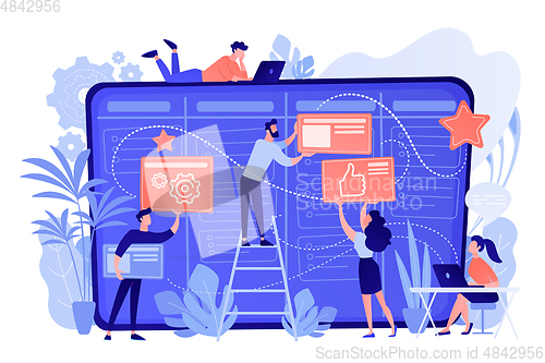 Image of Kanban board concept vector illustration.