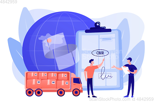 Image of Road transport documents concept vector illustration