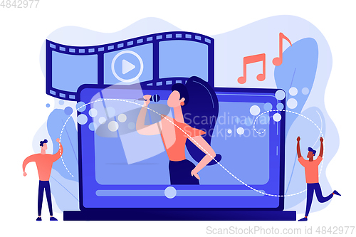 Image of Music video concept vector illustration.