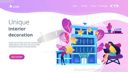 Image of Design hotel concept landing page.