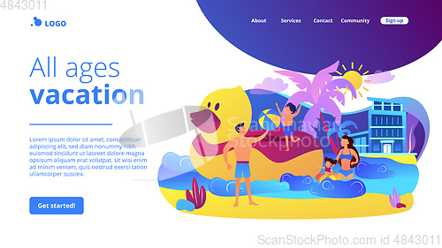 Image of Family vacation concept landing page