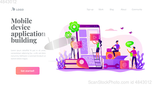 Image of Mobile application development landing page template